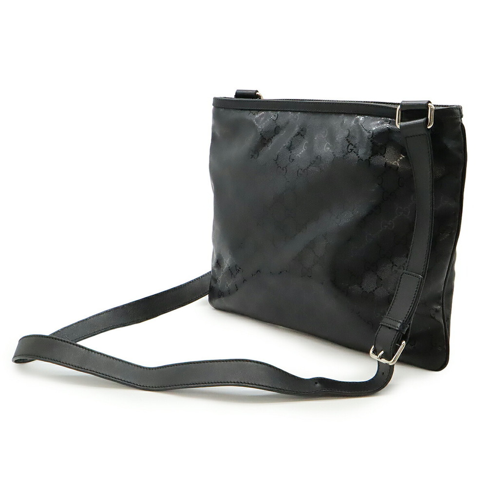Gucci Gg Imprime Fiat Leather Bag Black Sherry Shoulder